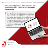 El grupo Inteligencia Artificial de Univalle (GUIA) obtuvo la clasificación (A) según Minciencias